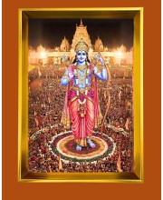 Jai Shree Raam Golden Photo Frame - 10x14 Inches | Elegant Wooden Frame For Home, Office & Temple Decoration | Spiritual Wall & Table Decor and Gift Item