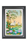 Pichwai Cow And Lotus Photo Wall & Table Frame | 10x14 Inch Black Designer | Perfect For Gifting & Home Decor (F9661)