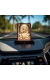 Car Desk/Table Top Goddess Lakshmi Wooden Photo Stand 3x4 Inches, Compact & Stylish Spiritual Display For Car, Home & Office (Pack Of 1) (F14520)