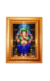 Divine Ganesha Golden Designer Photo Frame | 12x16 Inch Religious Wall Hanging Frame For Home, Office Decoration and Spiritual Gift Item (M3)