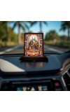 Car Desk/Table Top Radha Krishna Wooden Photo Stand 3x4 Inches, Compact & Stylish Spiritual Display For Car, Home & Office (Pack Of 1) (F14362)