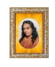 Paramahansa Yogananda Spiritual Guru Digital Photo In Designer Frame, Size 10x16 Inch | Hindu Religious Picture For Home Temple, Office & Gift | Wall Art & Pooja Decor (F10487)