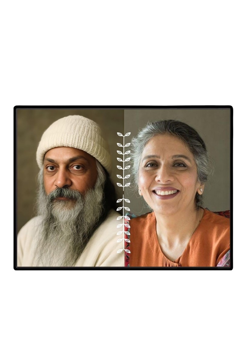 Acharya Rajneesh (Oshoo) &Maa Anand Sheela Laminated Photo - 7x9 Inches, Divine Blessings For Home & Office And Temple Decoration (F16177)