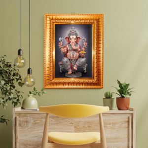 Lord Ganesha Golden Designer Photo Frame | 10x14 Inch Religious Wall Hanging Frame For Home & Office Decoration | Hindu Deity Lord Ganesha Spiritual Gift Item Lord Ganesha Golden Designer Photo Frame | 10x14 Inch Religious Wall Hanging Frame For Home & Office Decoration | Hindu Deity Lord Ganesha Spiritual Gift Item