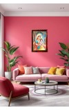 Lord Cute Krishna And Yashodha Photo Frame For Wall & Table | 7x9 Inch Golden Cherry Finish | Decorative Lord Cute Krishna And Yashodha Photo Frame For Home, Office & Pooja Room (F11409)