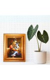 Yashoda Lord Krishna Golden Designer Photo Frame | 16x20 Inch Religious Wall Hanging Frame For Home & Office Decoration | Hindu Deity Spiritual Gift Item