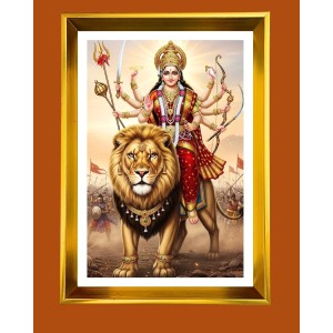 Mata Durga Golden Photo Frame - 16x20 Inches | Elegant Wooden Frame For Home, Office & Temple Decoration | Spiritual Wall & Table Decor And Gift Item (F9829) Mata Durga Golden Photo Frame - 16x20 Inches | Elegant Wooden Frame For Home, Office & Temple Decoration | Spiritual Wall & Table Decor And Gift Item (F9829)
