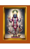 Lord Krishna Golden Photo Frame - 10x14 Inches | Elegant Wooden Frame For Home, Office & Temple Decoration | Spiritual Wall & Table Decor and Gift Item
