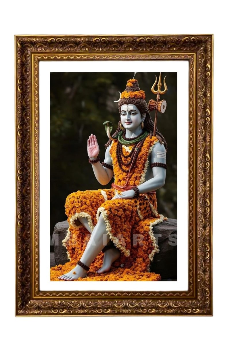 Lord Mahadev Big Photo Frame - 20x28 Inches For Home,Temple & Office Decoration (F11182)