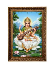Devi Sraswati Big Photo Frame - 20x28 Inches For Home,Temple & Office Decoration (F11209)