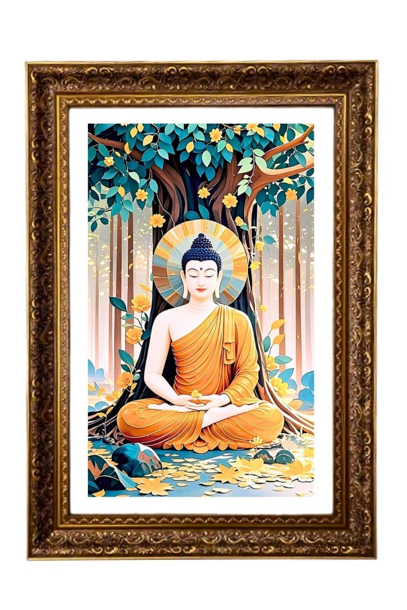 Lord Buddha Big Photo Frame - 20x28 Inches For Home,Temple & Office Decoration (F11142)