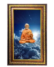 Swami Yukteswar Digital Golden Balck Color Photo Frame | Hindu Religious Wall Decor | 10x16 Inches - Inspirational Wall Art For Office, Home Decor - Ideal Spiritual Gift (F16949)