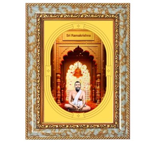 Sri Ramkrishna Spiritual Guru Digital Photo In Designer Frame, Size 16x20 Inch | Hindu Religious Picture For Home Temple, Office & Gift | Wall Art & Pooja Decor (F10415)