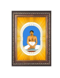 Sri Sri Thakur Anukulchandra Chakravarty Spiritual Guru Digital Photo In Designer Frame, Size 14x18 Inch | Hindu Religious Picture For Home Temple, Office & Gift | Wall Art & Pooja Decor (F10481)