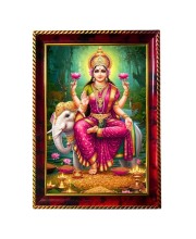 Goddess Gajalaxmi Photo Frame For Wall & Table | 7x9 Inch Golden Cherry Finish | Decorative Goddess Gajalaxmi Photo Frame For Home, Office & Pooja Room (F11709)