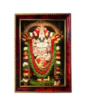 Lord Venkateshwara Photo Frame For Wall & Table | 7x9 Inch Golden Cherry Finish | Decorative Lord Venkateshwara Photo Frame For Home, Office & Pooja Room (F11812)