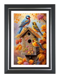 Bird House Photo Wall & Table Frame | 10x14 Inch Black Designer | Perfect For Gifting & Home Decor (F9566)