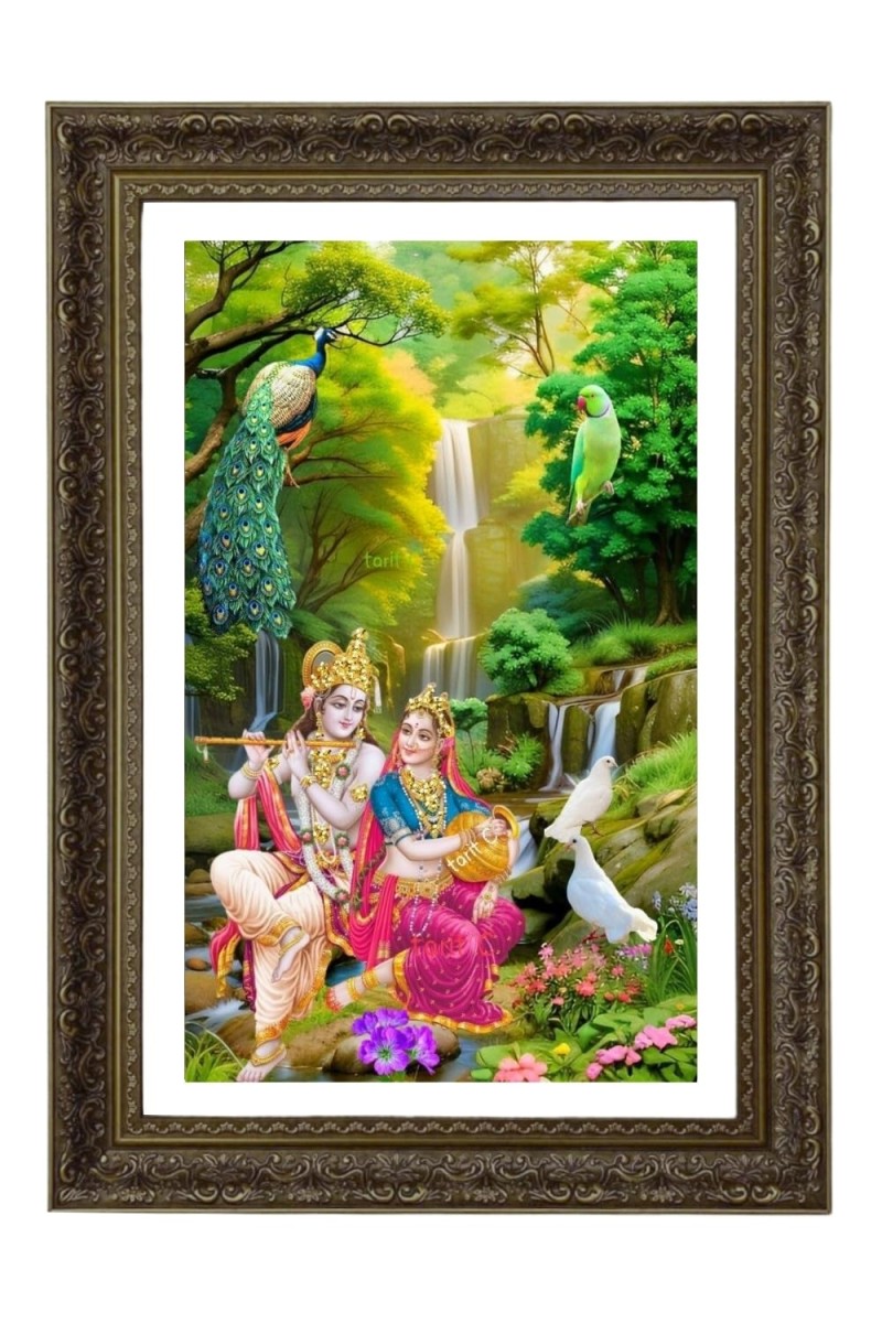 Radha & Krishna Big Photo Frame - 20x28 Inches For Home,Temple & Office Decoration (F10766)
