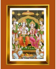 Ram Darbar Golden Photo Frame - 16x20 Inches | Elegant Wooden Frame For Home, Office & Temple Decoration | Spiritual Wall & Table Decor And Gift Item (F9493)