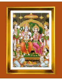 Ram Darbar Golden Photo Frame - 16x20 Inches | Elegant Wooden Frame For Home, Office & Temple Decoration | Spiritual Wall & Table Decor And Gift Item (F9493)