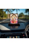 Car Desk/Table Top Lord Vishnu Lakshmi Wooden Photo Stand 3x4 Inches, Compact & Stylish Spiritual Display For Car, Home & Office (Pack Of 1) (F14558)