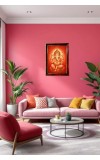 Lord Ganesha Photo Frame For Wall & Table | 7x9 Inch Golden Cherry Finish | Decorative Lord Ganesha Photo Frame For Home, Office & Pooja Room (F11804)