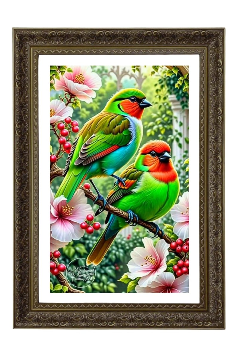 Coppersmith Barbets Big Photo Frame - 20x28 Inches For Home,Temple & Office Decoration (F10688)