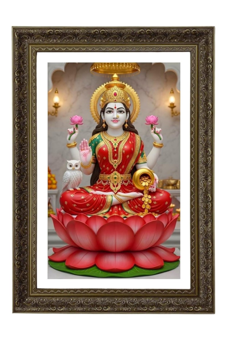 Maa Lakhsmi Big Photo Frame - 20x28 Inches For Home,Temple & Office Decoration (F10666)