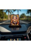 Car Desk/Table Top Lord Ganesha Wooden Photo Stand 3x4 Inches, Compact & Stylish Spiritual Display For Car, Home & Office (Pack Of 1) (F14160)