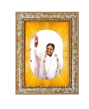 Mata Amritanandamayi Spiritual Guru Digital Photo In Designer Frame, Size 10x16 Inch | Hindu Religious Picture For Home Temple, Office & Gift | Wall Art & Pooja Decor (F10482)