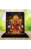 Car Desk/Table Top Goddess Lakshmi Wooden Photo Stand 3x4 Inches, Compact & Stylish Spiritual Display For Car, Home & Office (Pack Of 1) (F14377)