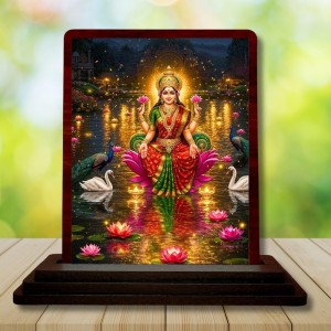Car Desk/Table Top Goddess Lakshmi Wooden Photo Stand 3x4 Inches, Compact & Stylish Spiritual Display For Car, Home & Office (Pack Of 1) (F14377) Car Desk/Table Top Goddess Lakshmi Wooden Photo Stand 3x4 Inches, Compact & Stylish Spiritual Display For Car, Home & Office (Pack Of 1) (F14377)