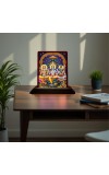 Car Desk/Table Top Lord Vishnu Shakar Brhma Wooden Photo Stand â€“ 3x4 Inches, Compact & Stylish Spiritual Display For Car, Home & Office (Pack Of 1) (F15165)