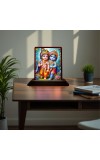Car Desk/Table Top Lord Bal Krishna Wooden Photo Stand 3x4 Inches, Compact & Stylish Spiritual Display For Car, Home & Office (Pack Of 1) (F15131)