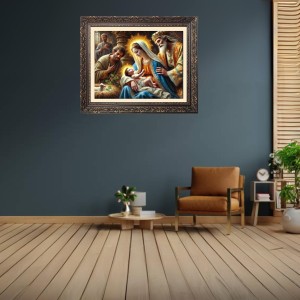 Mary joseph and baby Big Photo Frame - 18x22 Inches for Home,Temple & Office Decoration