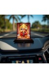 Car Desk/Table Top Lord Hanuman Wooden Photo Stand 3x4 Inches, Compact & Stylish Spiritual Display For Car, Home & Office (Pack Of 1) (F14288)