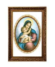 Virgin Mary And Baby Jesus Big Photo Frame - 20x28 Inches For Home,Temple & Office Decoration (F11294)