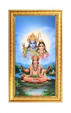 Shree Ram,sita & Lord Hanuman Digital Golden Color Photo Frame | Hindu Religious Wall Decor | 10x17 Inches - Inspirational Wall Art For Office, Home Decor - Ideal Spiritual Gift (F10318)