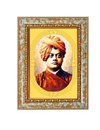 Swami Vivekananda Spiritual Guru Digital Photo In Designer Frame, Size 8x12 Inch | Hindu Religious Picture For Home Temple, Office & Gift | Wall Art & Pooja Decor (F10404)
