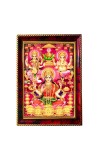 Lakshmi, Ganesha, And Saraswati Photo Frame For Wall & Table | 7x9 Inch Golden Cherry Finish | Decorative Lakshmi, Ganesha, And Saraswati Photo Frame For Home, Office & Pooja Room (F11311)