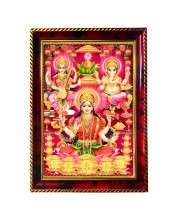 Lakshmi, Ganesha, And Saraswati Photo Frame For Wall & Table | 7x9 Inch Golden Cherry Finish | Decorative Lakshmi, Ganesha, And Saraswati Photo Frame For Home, Office & Pooja Room (F11311)