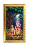 Shree Ram & Lord Hanuman Digital Golden Color Photo Frame | Hindu Religious Wall Decor | 8x15 Inches - Inspirational Wall Art For Office, Home Decor - Ideal Spiritual Gift (F10294)