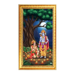 Shree Ram & Lord Hanuman Digital Golden Color Photo Frame | Hindu Religious Wall Decor | 10x17 Inches - Inspirational Wall Art For Office, Home Decor - Ideal Spiritual Gift (F10294) Shree Ram & Lord Hanuman Digital Golden Color Photo Frame | Hindu Religious Wall Decor | 10x17 Inches - Inspirational Wall Art For Office, Home Decor - Ideal Spiritual Gift (F10294)