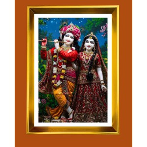 Divine Radha Krishna Golden Photo Frame - 14x18 Inches | Elegant Wooden Frame For Home, Office & Temple Decoration | Spiritual Wall & Table Decor And Gift Item (F9839) Divine Radha Krishna Golden Photo Frame - 14x18 Inches | Elegant Wooden Frame For Home, Office & Temple Decoration | Spiritual Wall & Table Decor And Gift Item (F9839)