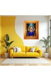 Divine Ganesha Golden Designer Photo Frame | 12x16 Inch Religious Wall Hanging Frame For Home, Office Decoration and Spiritual Gift Item (M3)