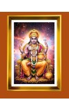Lord Kubera Golden Photo Frame - 10x14 Inches | Elegant Wooden Frame For Home, Office & Temple Decoration | Spiritual Wall & Table Decor And Gift Item (F9718)