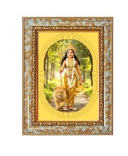 Little Durga Spiritual Guru Digital Photo In Designer Frame, Size 10x16 Inch | Hindu Religious Picture For Home Temple, Office & Gift | Wall Art & Pooja Decor (F10401)