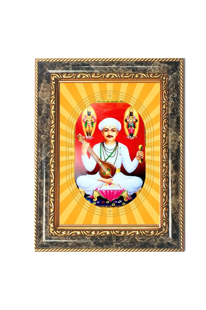 Sant Dnyaneshwar Spiritual Guru Digital Photo In Designer Frame, Size 12x18 Inch | Hindu Religious Picture For Home Temple, Office & Gift | Wall Art & Pooja Decor (F10428)