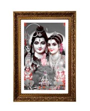 Lord Mahadev & Parvati Big Photo Frame - 20x28 Inches For Home,Temple & Office Decoration (F11285)