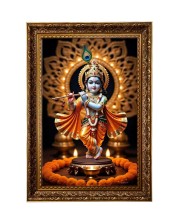 Divine Krishna Big Photo Frame - 20x28 Inches For Home,Temple & Office Decoration (F11202)